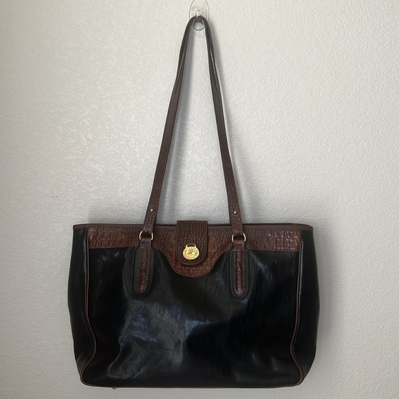 BRAHMIN Vintage Leather Tote Business Bag